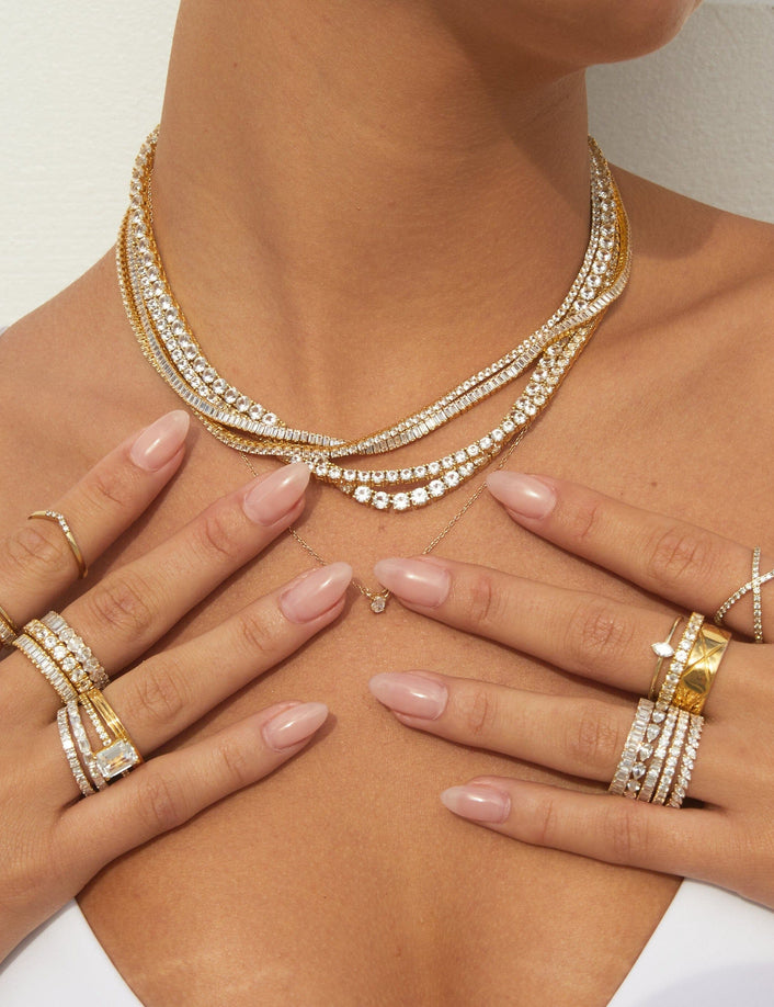 White Sapphire Tennis Necklace