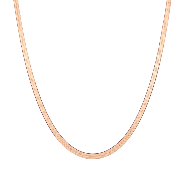 Gold Herringbone Chain Necklace