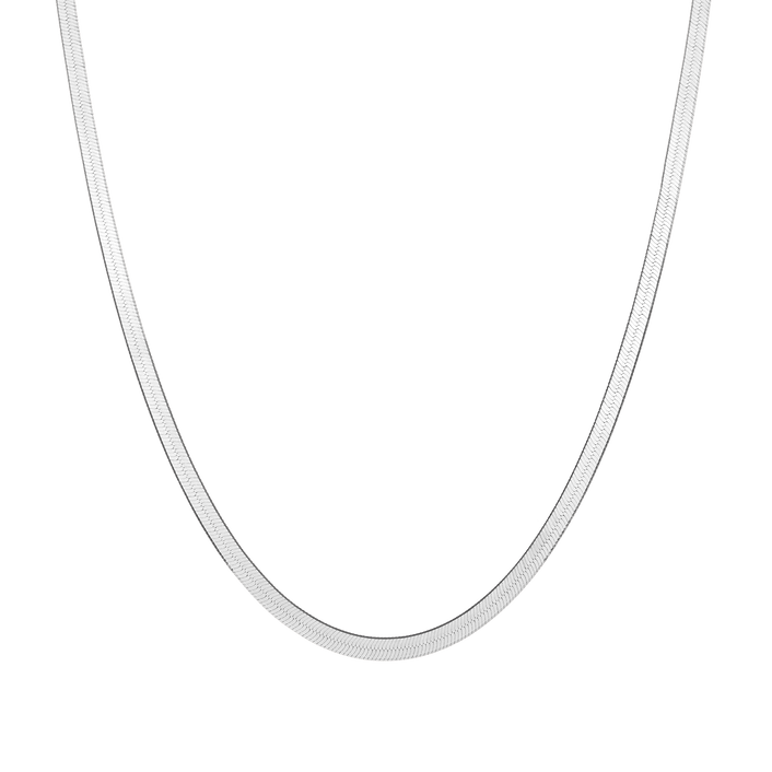 Gold Herringbone Chain Necklace