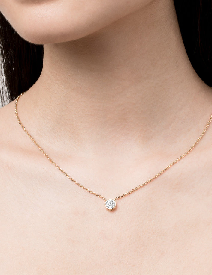 Extra Large Diamond Bezel Necklace